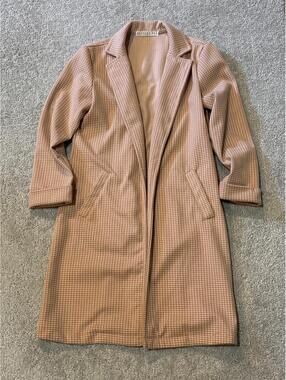 Potter's Pot Women's Long Pink Checkered Coat